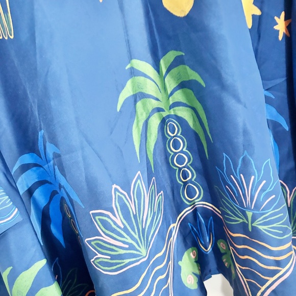 JOHNNY WAS JADE Women’s Blue Print KATIA OVERSIZED BLOUSE In DEL MAR Size L/XL - Picture 10 of 14